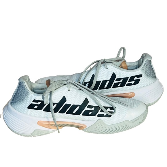 Adidas BARRICADE Tennis Shoe White/Silver/Ambient Blush Size 7 - Picture 5 of 9